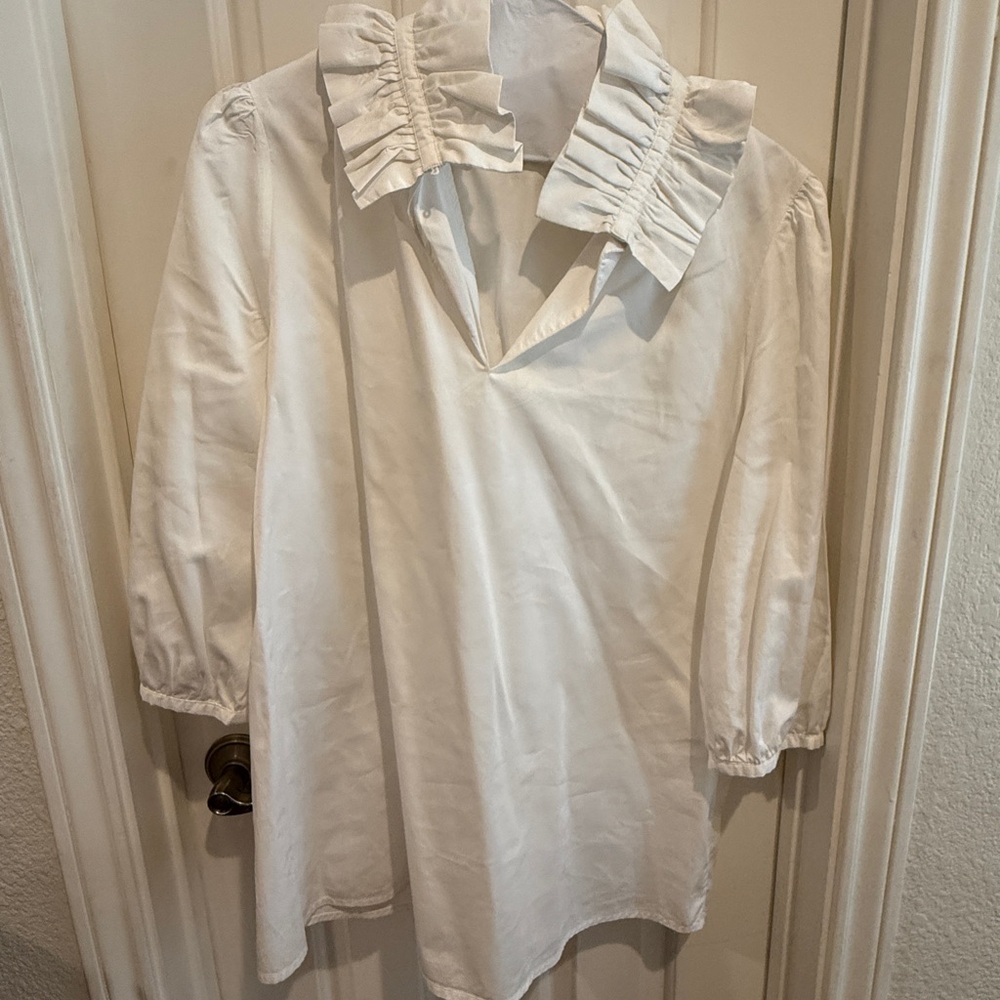 Tuckernuck White Ruffled Collar Blouse